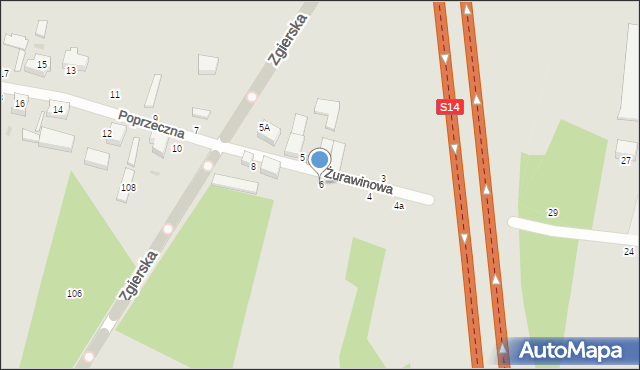Konstantynów Łódzki, Poprzeczna, 6, mapa Konstantynów Łódzki