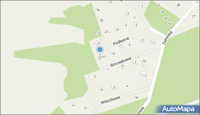 Kopaniec, Podleśna, 11, mapa Kopaniec