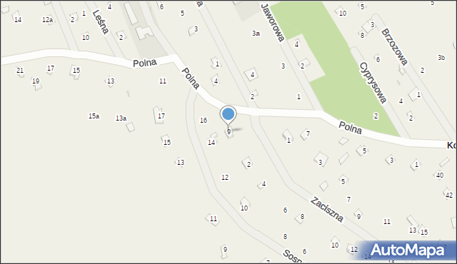 Kopaniec, Polna, 9, mapa Kopaniec