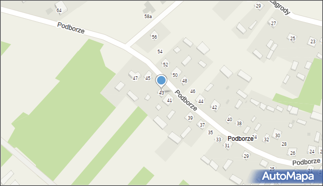 Kopki, Podborze, 43, mapa Kopki