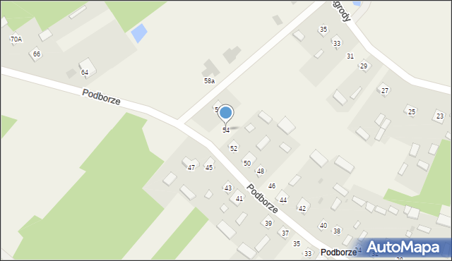 Kopki, Podborze, 54, mapa Kopki