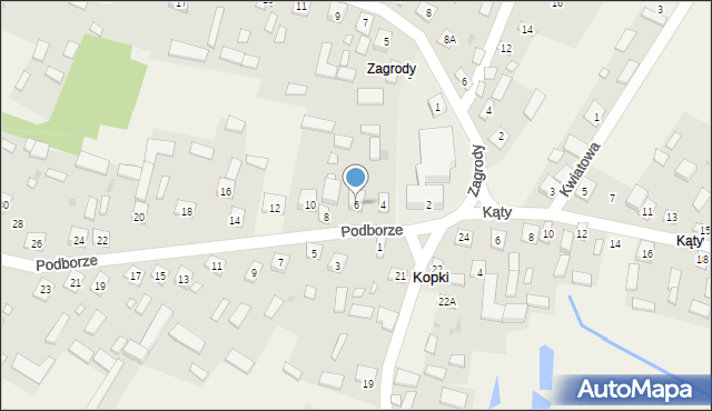 Kopki, Podborze, 6, mapa Kopki