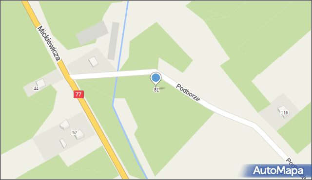 Kopki, Podborze, 81, mapa Kopki