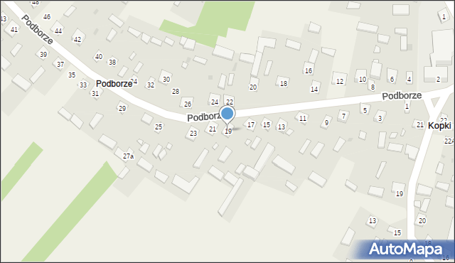 Kopki, Podborze, 19, mapa Kopki