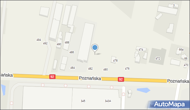 Koprki, Poznańska, 482, mapa Koprki