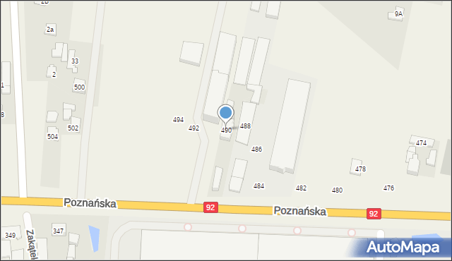 Koprki, Poznańska, 490, mapa Koprki