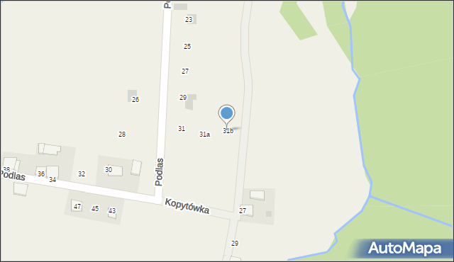 Kopytówka, Podlas, 31b, mapa Kopytówka