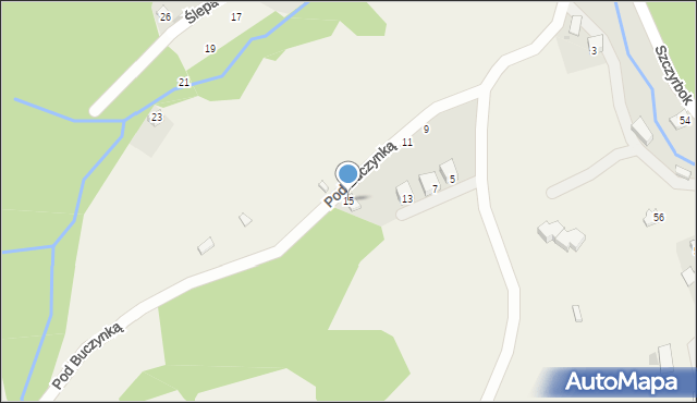 Korbielów, Pod Buczynką, 15, mapa Korbielów