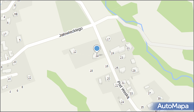 Korbielów, Pod Weską, 14, mapa Korbielów