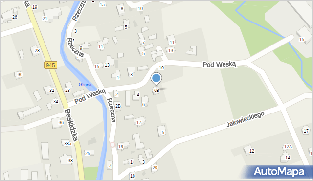 Korbielów, Pod Weską, 6B, mapa Korbielów