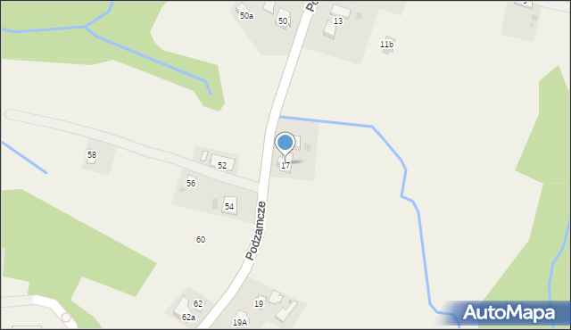 Korczyna, Podzamcze, 17, mapa Korczyna