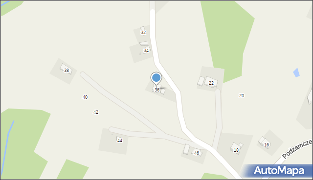 Korczyna, Podzamcze, 36, mapa Korczyna