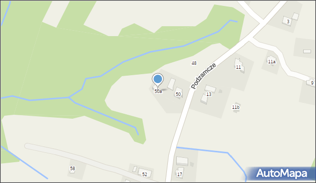 Korczyna, Podzamcze, 50a, mapa Korczyna