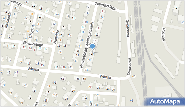 Koronowo, Powstańców Wielkopolskich, 25, mapa Koronowo