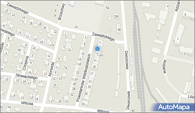 Koronowo, Powstańców Wielkopolskich, 9, mapa Koronowo