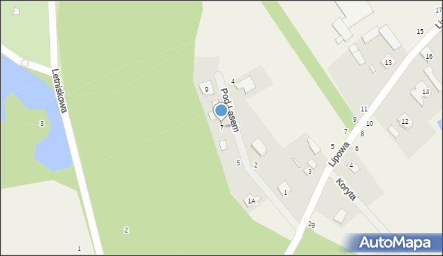 Koryta, Pod Lasem, 7, mapa Koryta