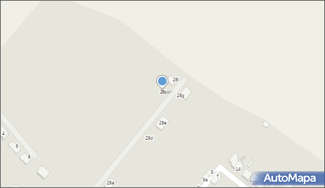 Kościan, Podgórna, 28k, mapa Kościan