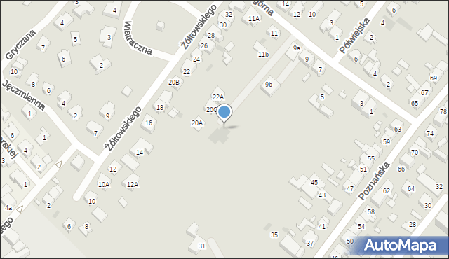 Kościan, Podgórna, 9e, mapa Kościan