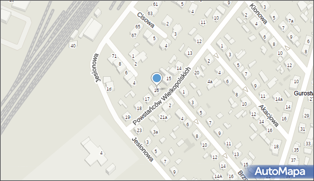 Kościan, Powstańców Wielkopolskich, 16, mapa Kościan