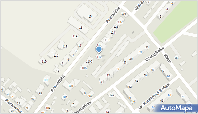 Kościan, Poznańska, 112, mapa Kościan