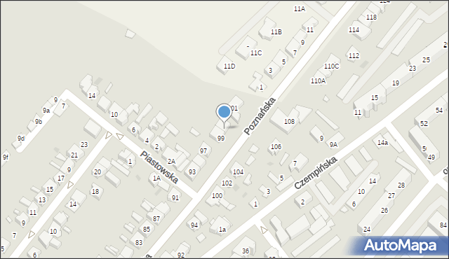 Kościan, Poznańska, 99A, mapa Kościan