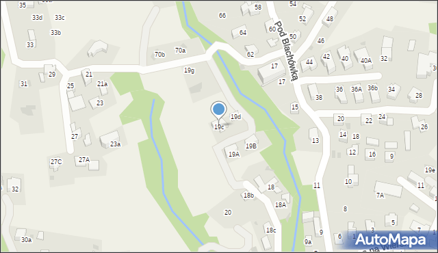 Kościelisko, Pod Blachówką, 19c, mapa Kościelisko