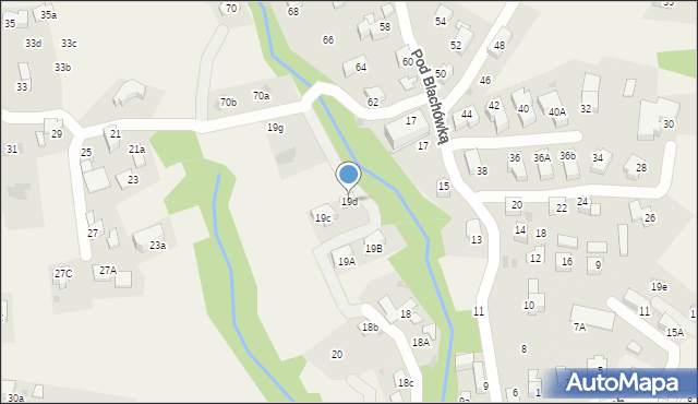 Kościelisko, Pod Blachówką, 19d, mapa Kościelisko
