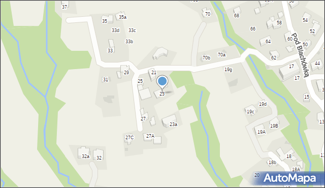 Kościelisko, Pod Blachówką, 23, mapa Kościelisko