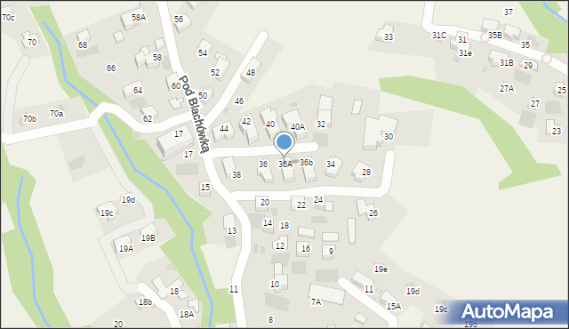 Kościelisko, Pod Blachówką, 36A, mapa Kościelisko