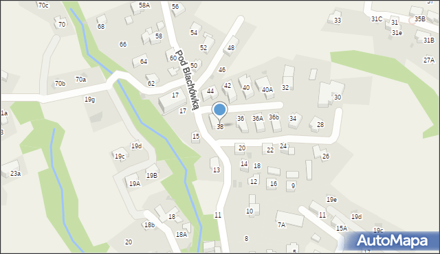 Kościelisko, Pod Blachówką, 38, mapa Kościelisko
