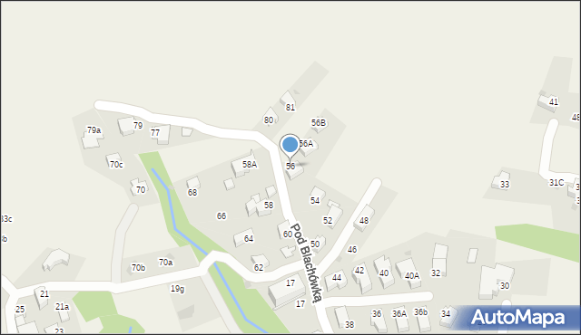 Kościelisko, Pod Blachówką, 56, mapa Kościelisko