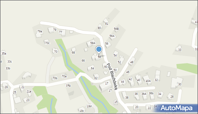 Kościelisko, Pod Blachówką, 58, mapa Kościelisko