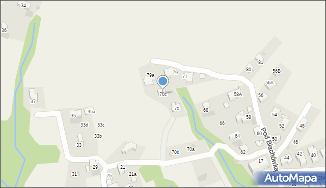 Kościelisko, Pod Blachówką, 70c, mapa Kościelisko