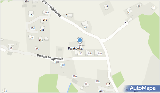Kościelisko, Polana Pająkówka, 13, mapa Kościelisko