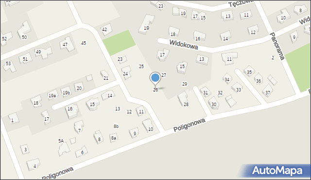 Kościelna Wieś, Poligonowa, 26, mapa Kościelna Wieś
