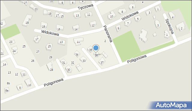 Kościelna Wieś, Poligonowa, 36, mapa Kościelna Wieś