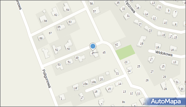Kościelna Wieś, Poligonowa, 47, mapa Kościelna Wieś