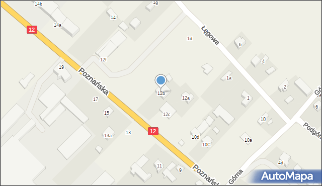 Kościelna Wieś, Poznańska, 12b, mapa Kościelna Wieś