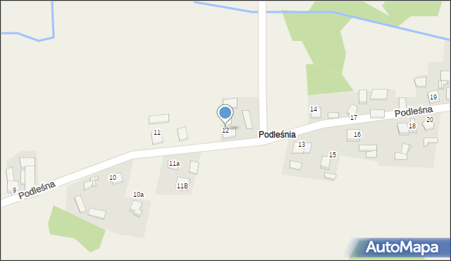 Kośmidry, Podleśna, 12, mapa Kośmidry