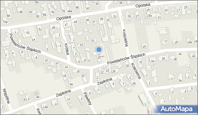 Kosorowice, Powstańców Śląskich, 13, mapa Kosorowice