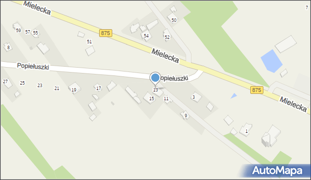 Kosowy, Popiełuszki Jerzego, bł. ks., 13, mapa Kosowy