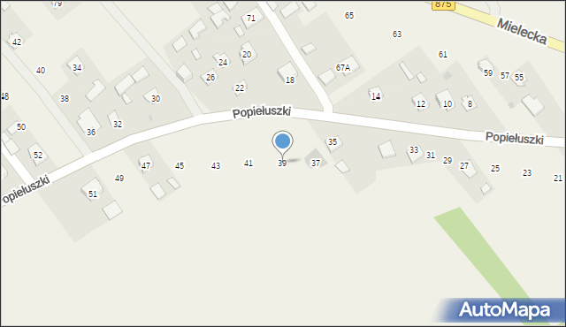 Kosowy, Popiełuszki Jerzego, bł. ks., 39, mapa Kosowy