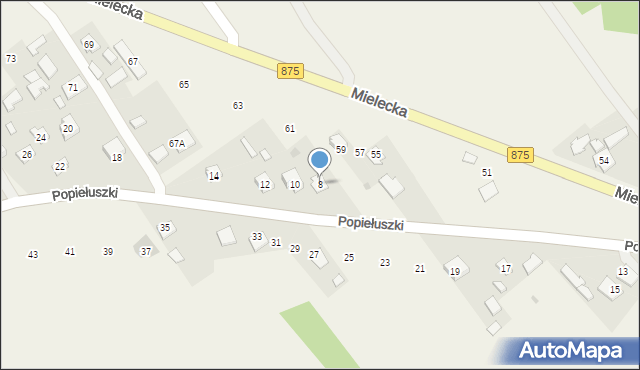 Kosowy, Popiełuszki Jerzego, bł. ks., 8, mapa Kosowy