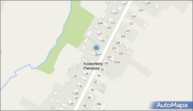 Kostomłoty Pierwsze, Podmiejska, 101, mapa Kostomłoty Pierwsze