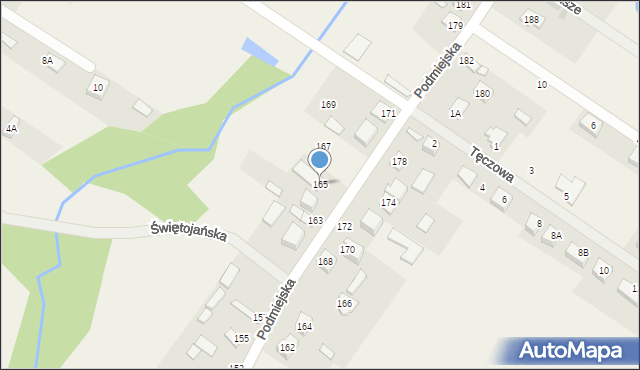 Kostomłoty Pierwsze, Podmiejska, 165, mapa Kostomłoty Pierwsze