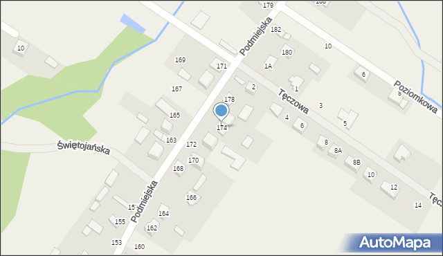 Kostomłoty Pierwsze, Podmiejska, 174, mapa Kostomłoty Pierwsze