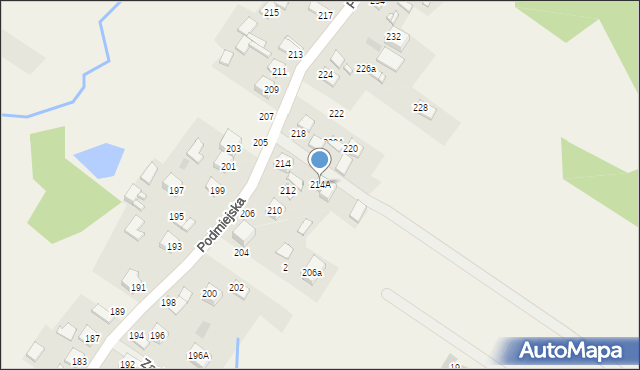 Kostomłoty Pierwsze, Podmiejska, 214A, mapa Kostomłoty Pierwsze