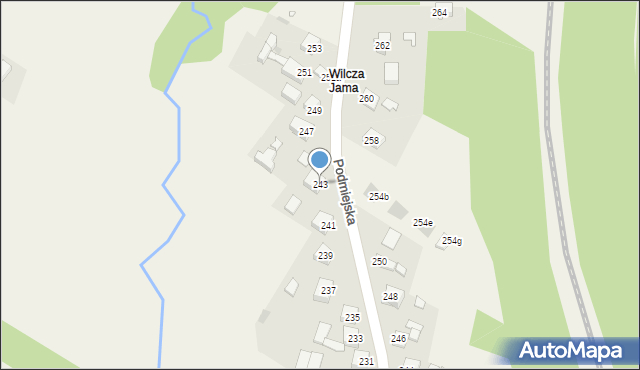 Kostomłoty Pierwsze, Podmiejska, 243, mapa Kostomłoty Pierwsze