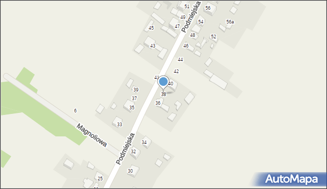 Kostomłoty Pierwsze, Podmiejska, 38, mapa Kostomłoty Pierwsze