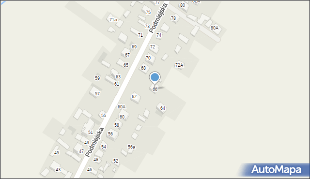 Kostomłoty Pierwsze, Podmiejska, 66, mapa Kostomłoty Pierwsze